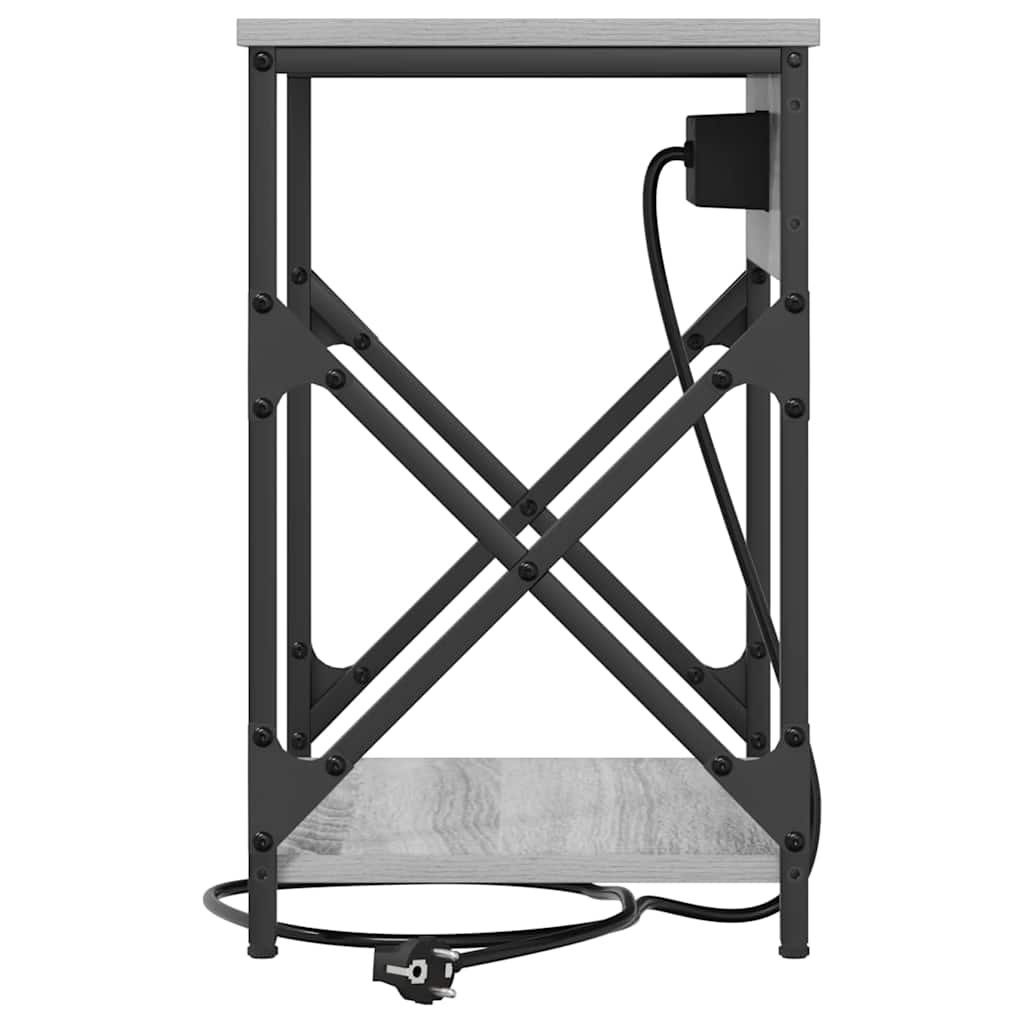 Nachttisch mit Ladestation Grau Sonoma 41 x 31 x 51 cm