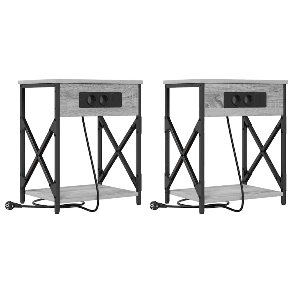 Nachttisch 2 pcs Grau Sonoma 41 x 31 x 51 cm Holzwerkstoff