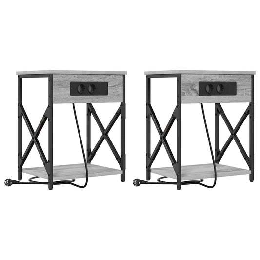 Nachttisch 2 pcs Grau Sonoma 41 x 31 x 51 cm Holzwerkstoff