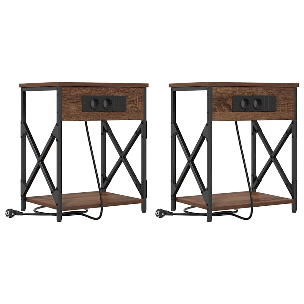 Nachttisch 2 pcs Braune Eiche 41 x 31 x 51 cm Holzwerkstoff