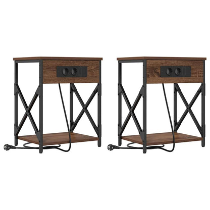 Nachttisch 2 pcs Braune Eiche 41 x 31 x 51 cm Holzwerkstoff