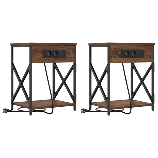 Nachttisch 2 pcs Braune Eiche 41 x 31 x 51 cm Holzwerkstoff