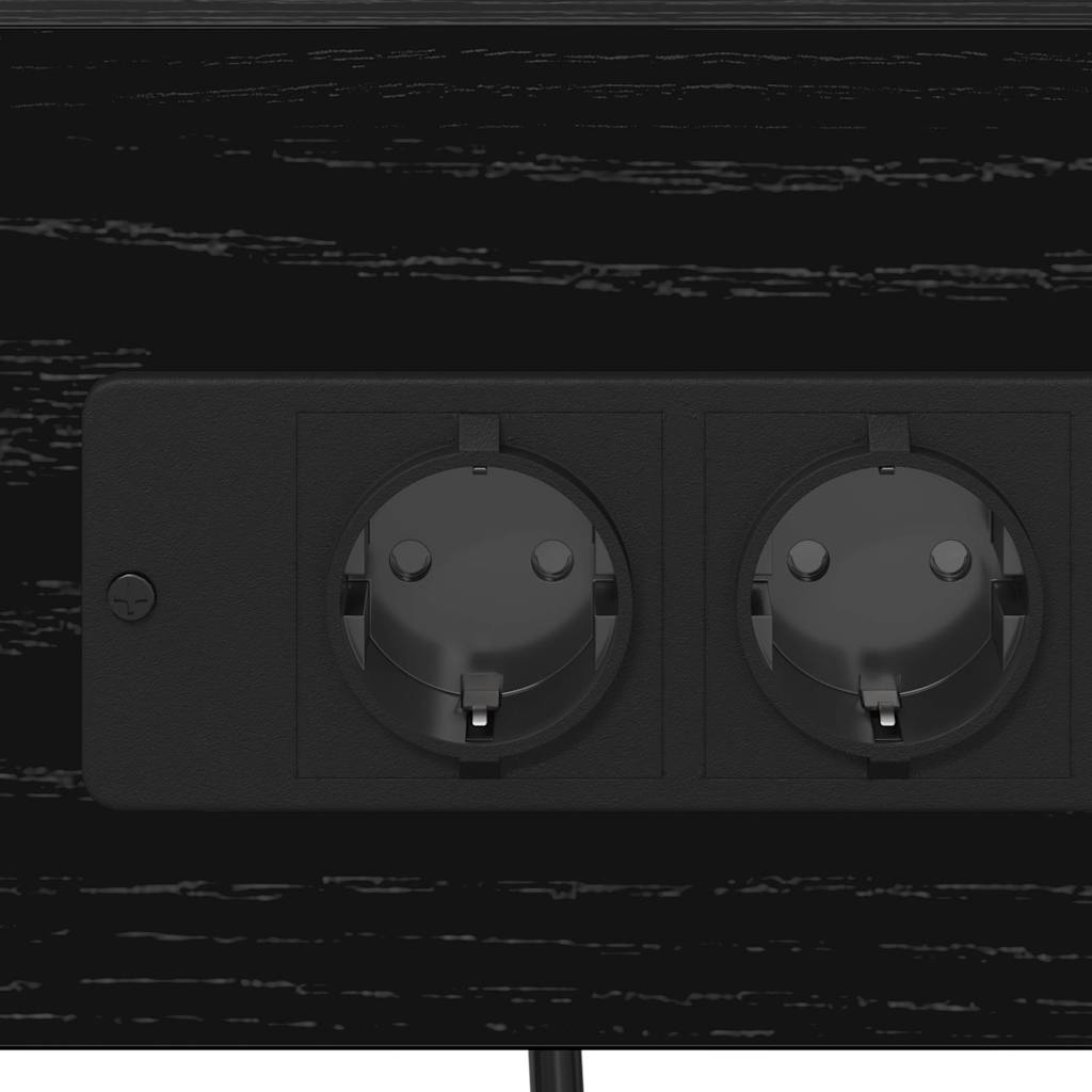 Nachttisch mit Ladestation 2 pcs Schwarze Eiche Holzwerkstoff