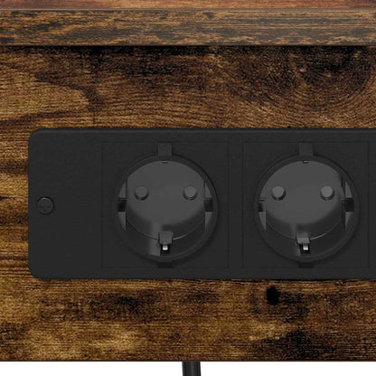 Nachttisch mit Ladestation 2 pcs Räuchereiche Holzwerkstoff