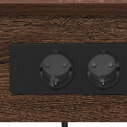 Nachttisch mit Ladestation mit Regal Braune Eiche Holzwerkstoff