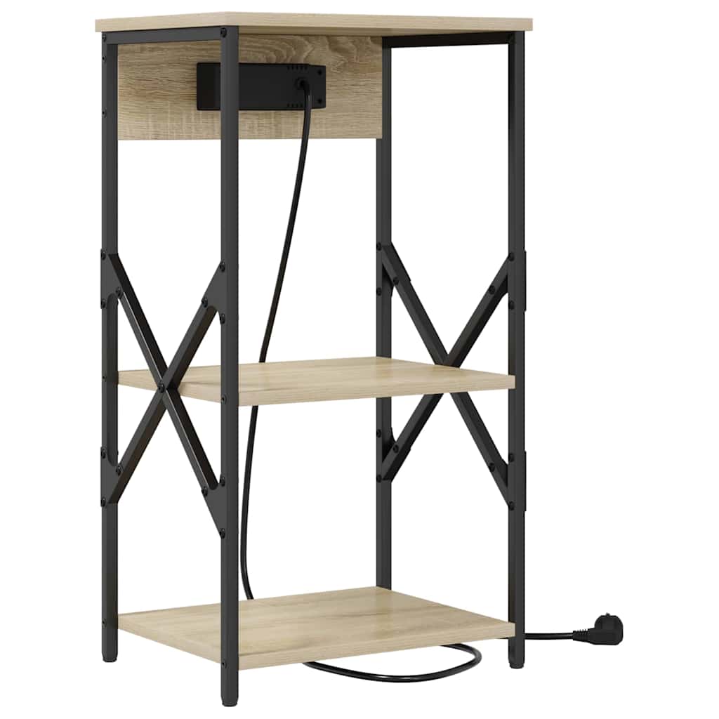 Nachttisch mit Regal Sonoma Eiche 41 x 31 x 76 cm Holzwerkstoff