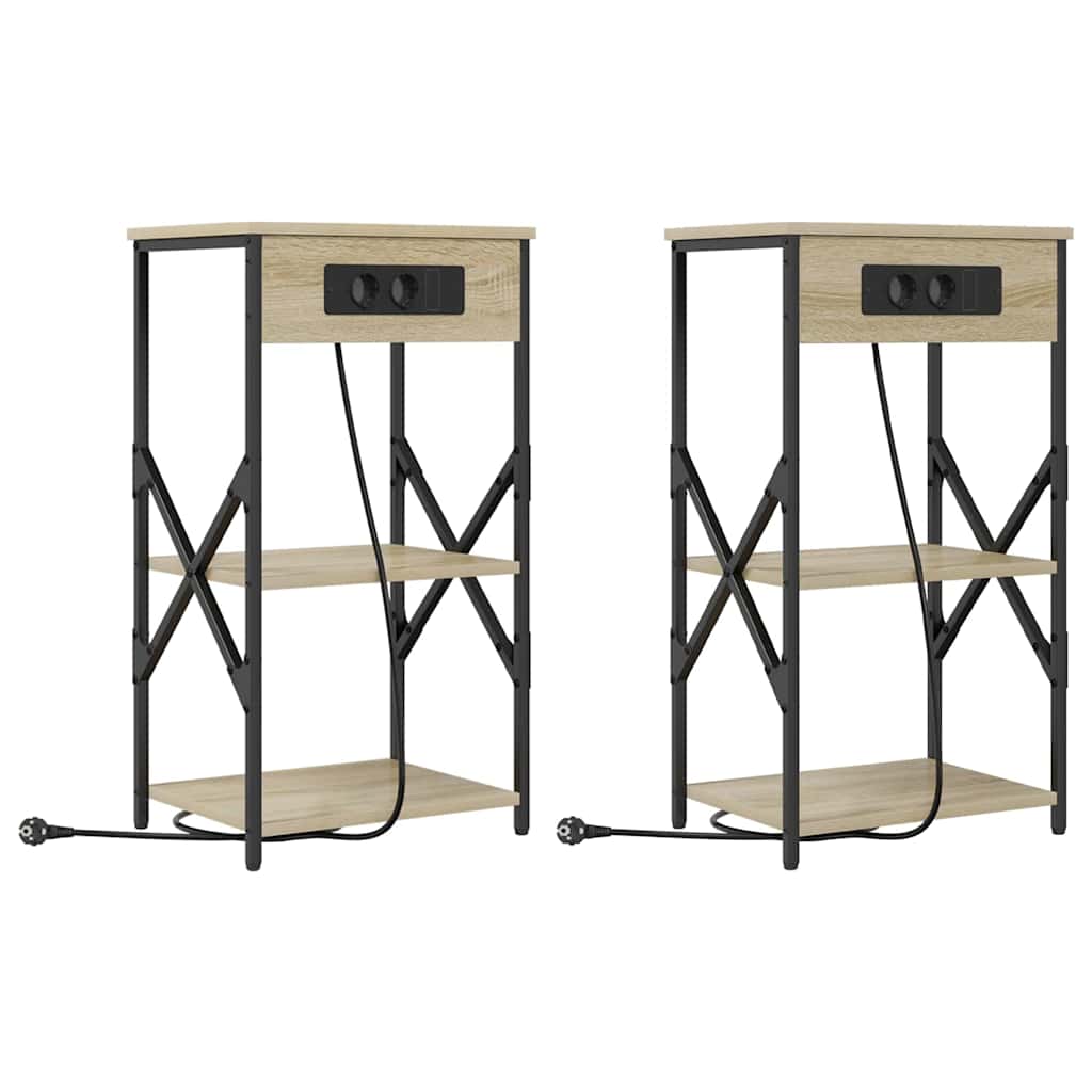 Nachttisch 2 pcs Sonoma Eiche 41 x 31 x 76 cm Holzwerkstoff