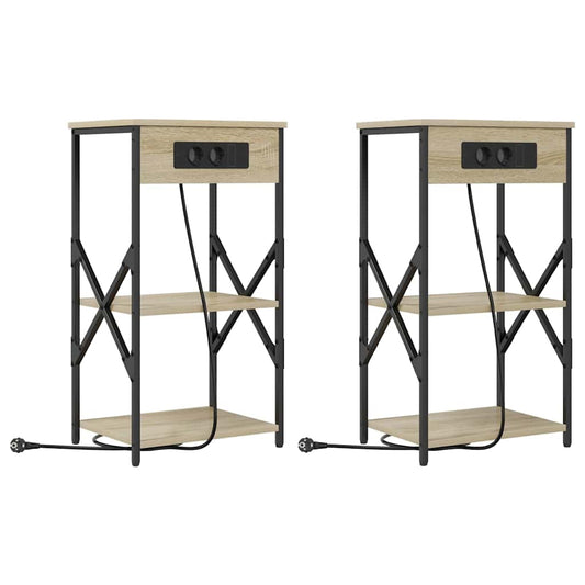 Nachttisch 2 pcs Sonoma Eiche 41 x 31 x 76 cm Holzwerkstoff