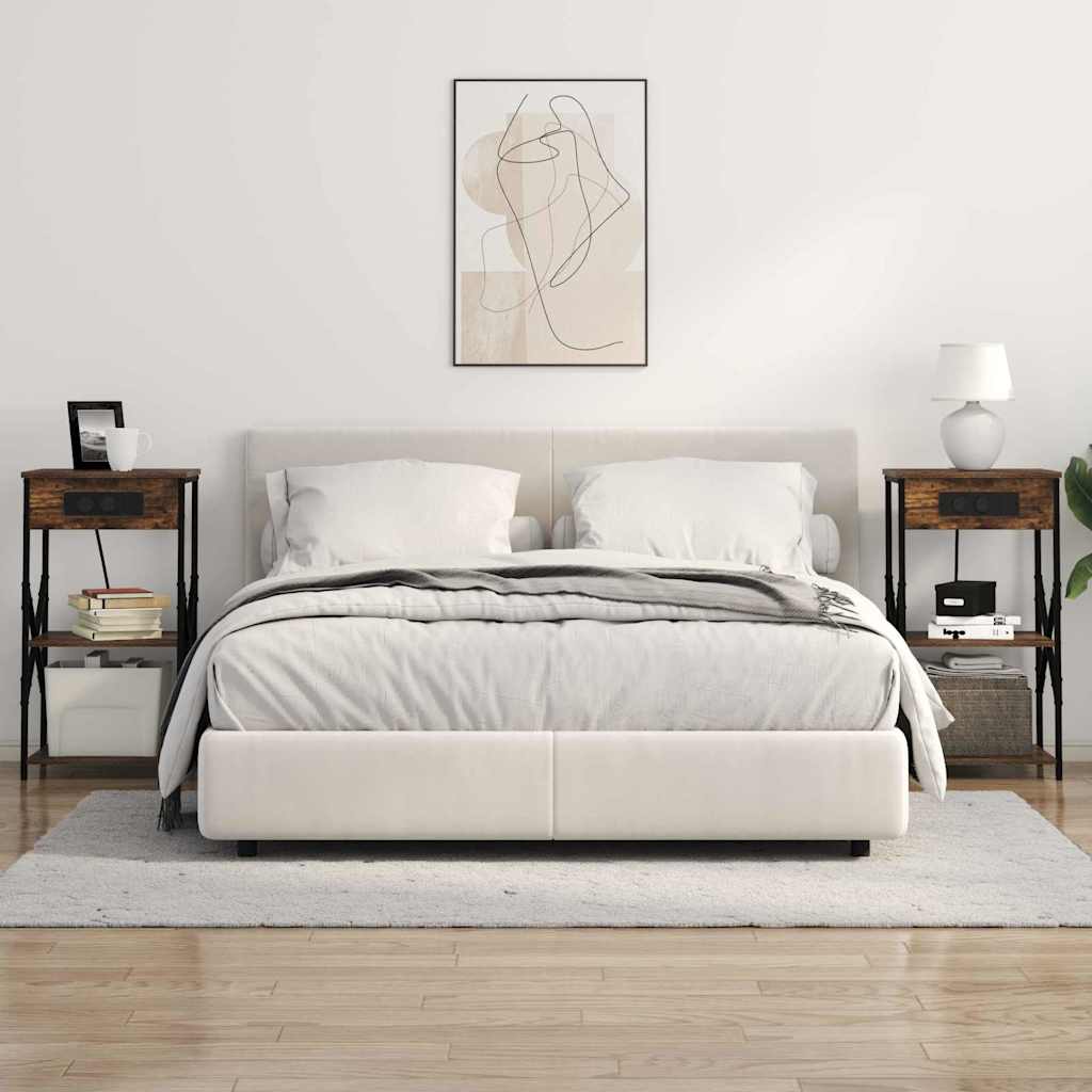 Nachttisch mit Regal Räuchereiche 41 x 31 x 76 cm Holzwerkstoff