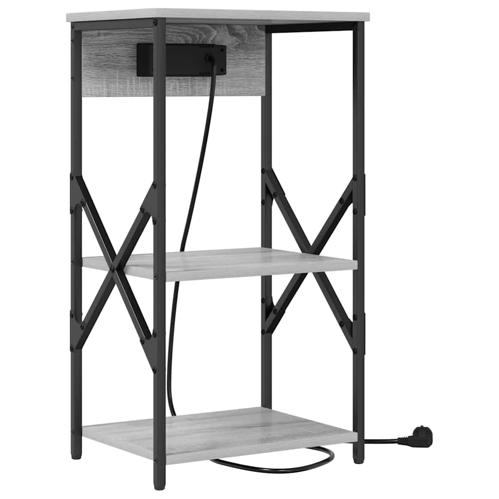 Nachttisch mit Regal Grau Sonoma 41 x 31 x 76 cm Holzwerkstoff