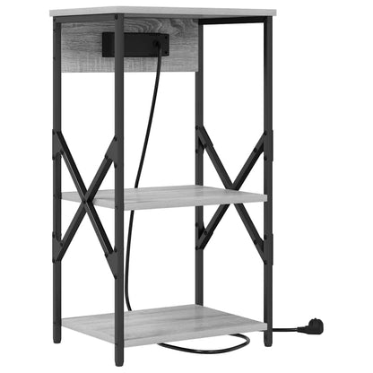 Nachttisch mit Regal Grau Sonoma 41 x 31 x 76 cm Holzwerkstoff