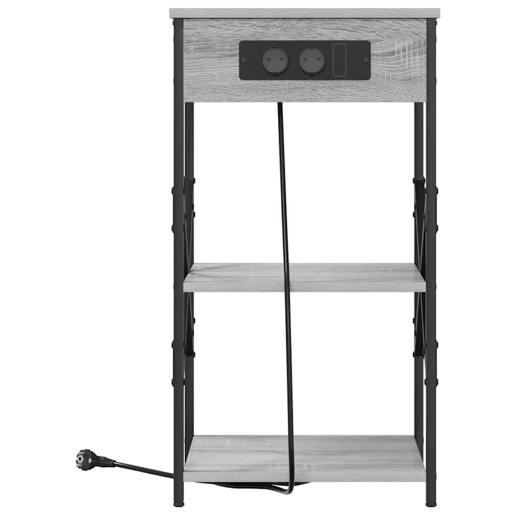 Nachttisch mit Regal Grau Sonoma 41 x 31 x 76 cm Holzwerkstoff