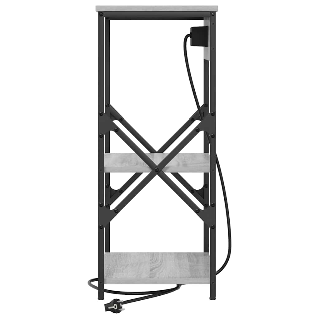 Nachttisch mit Regal Grau Sonoma 41 x 31 x 76 cm Holzwerkstoff
