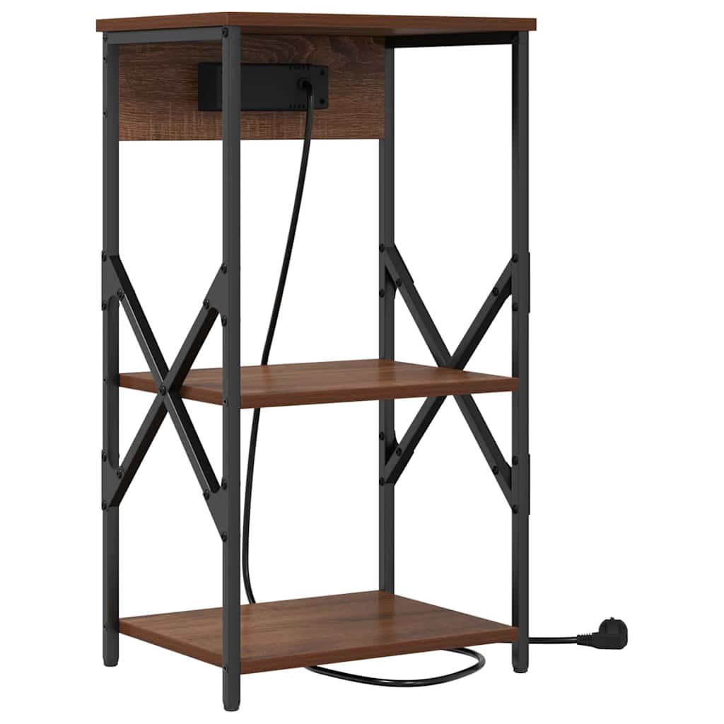 Nachttisch mit Regal Braune Eiche 41 x 31 x 76 cm Holzwerkstoff