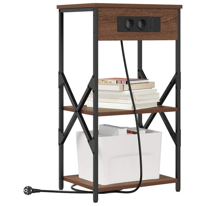 Nachttisch mit Regal Braune Eiche 41 x 31 x 76 cm Holzwerkstoff