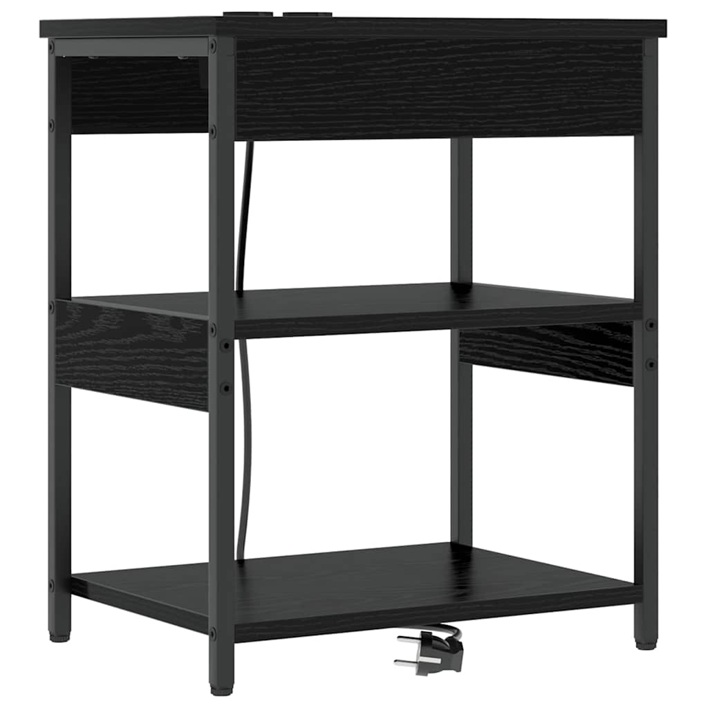 Nachttisch 2 pcs Schwarze Eiche Holzwerkstoff