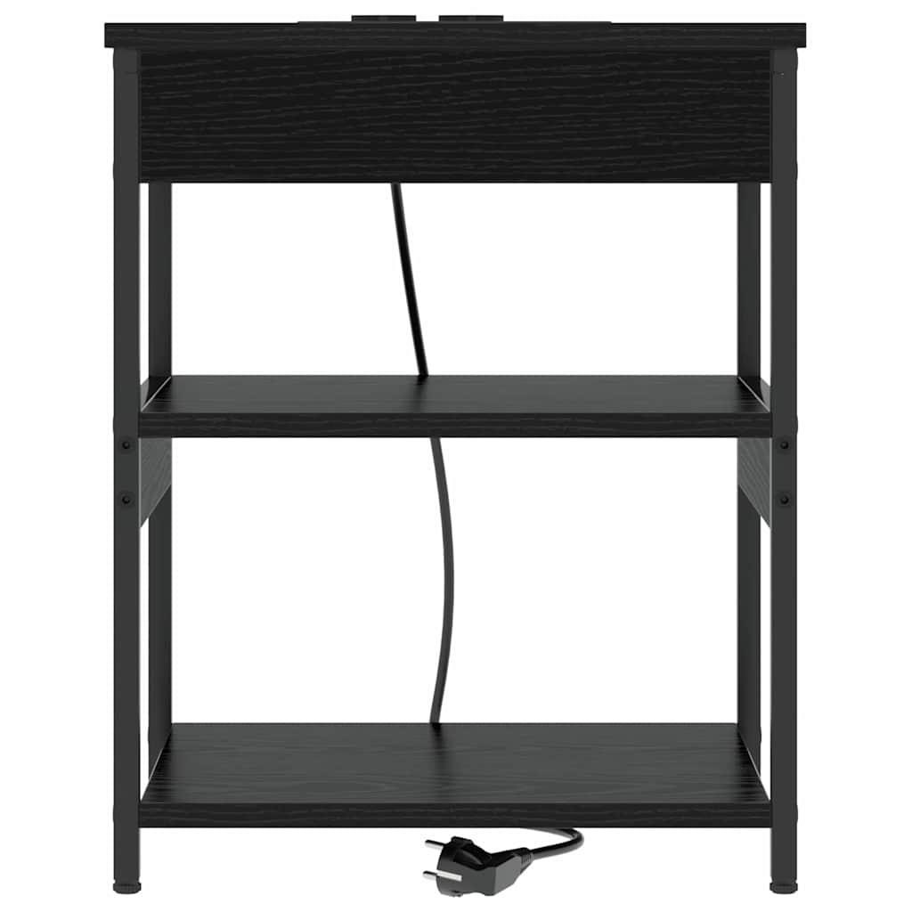 Nachttisch 2 pcs Schwarze Eiche Holzwerkstoff