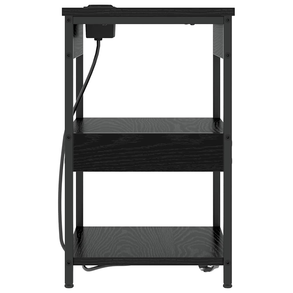 Nachttisch 2 pcs Schwarze Eiche Holzwerkstoff