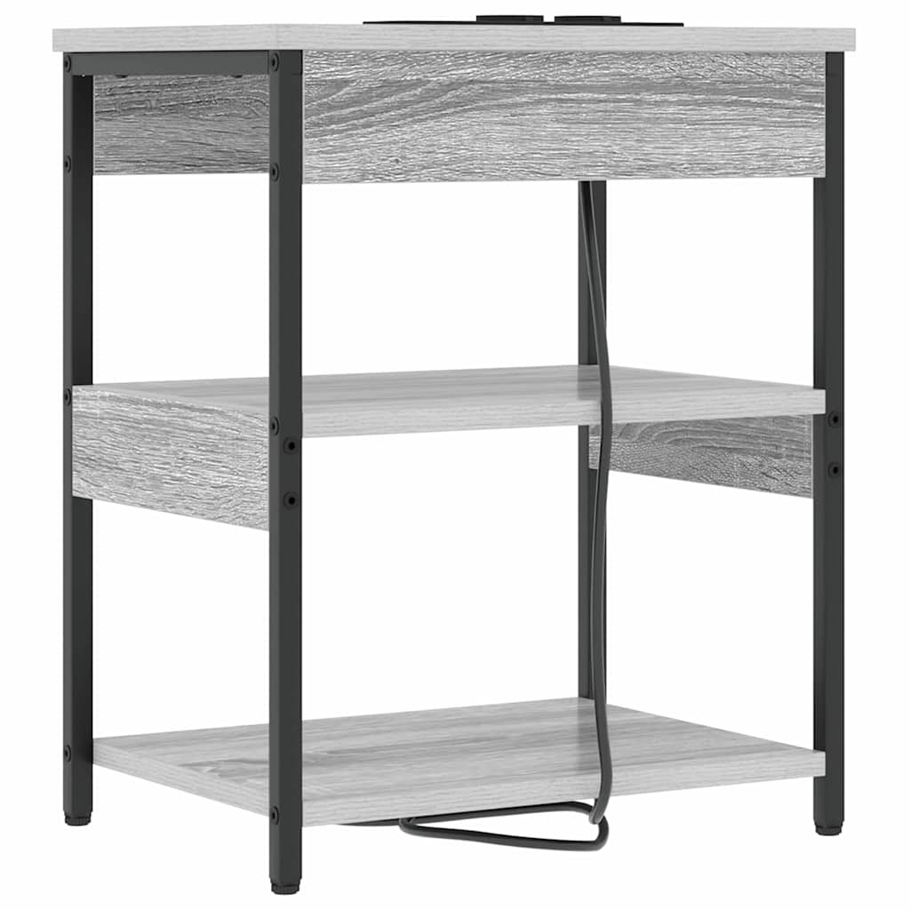 Nachttisch 2 pcs Grau Sonoma Holzwerkstoff