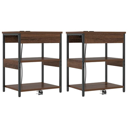 Nachttisch 2 pcs Braune Eiche Holzwerkstoff