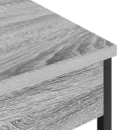 Nachttisch mit Ladestation mit Regal Grau Sonoma Holzwerkstoff
