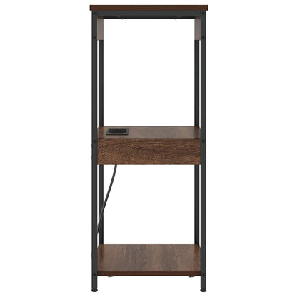 Nachttisch mit Ladestation mit Regal Braune Eiche Holzwerkstoff