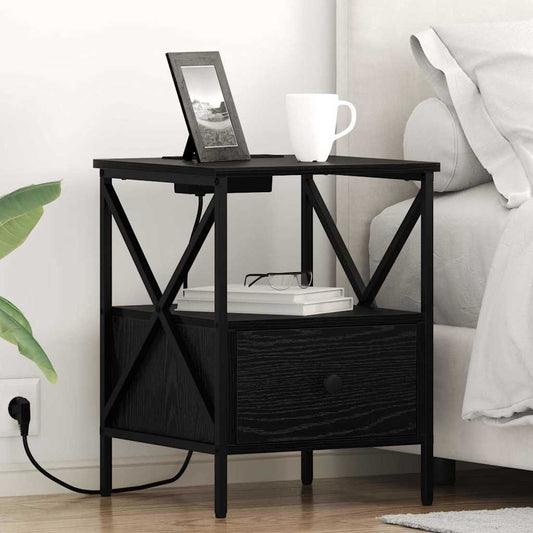Nachttisch 2 pcs Schwarze Eiche 41,5 x 40,5 x 55 cm