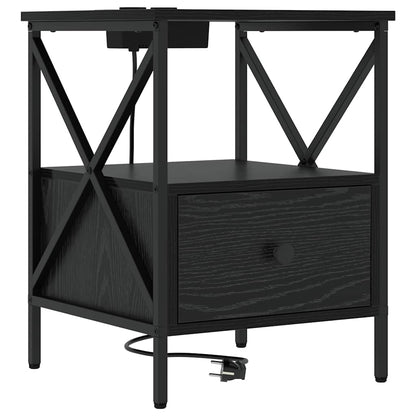 Nachttisch 2 pcs Schwarze Eiche 41,5 x 40,5 x 55 cm