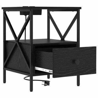 Nachttisch 2 pcs Schwarze Eiche 41,5 x 40,5 x 55 cm
