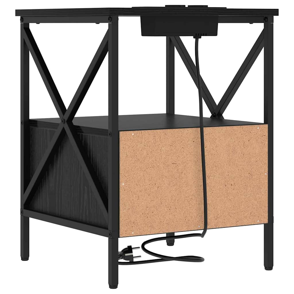 Nachttisch 2 pcs Schwarze Eiche 41,5 x 40,5 x 55 cm