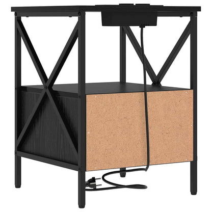 Nachttisch 2 pcs Schwarze Eiche 41,5 x 40,5 x 55 cm