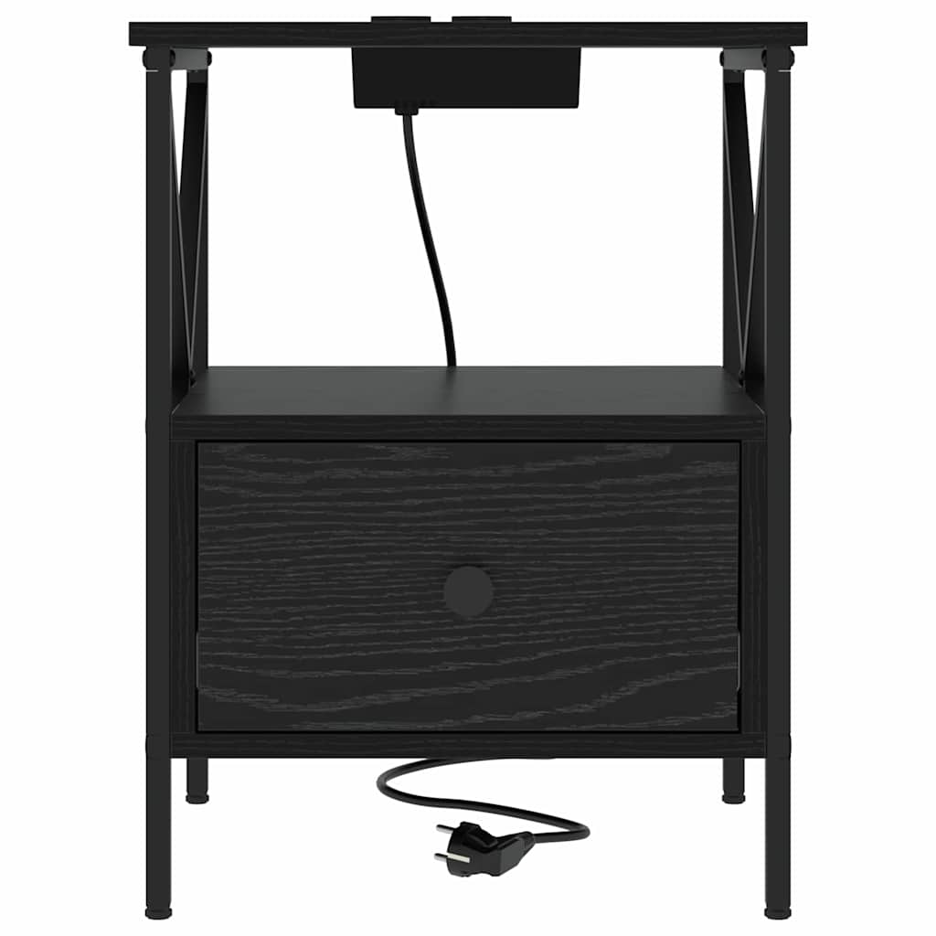 Nachttisch 2 pcs Schwarze Eiche 41,5 x 40,5 x 55 cm