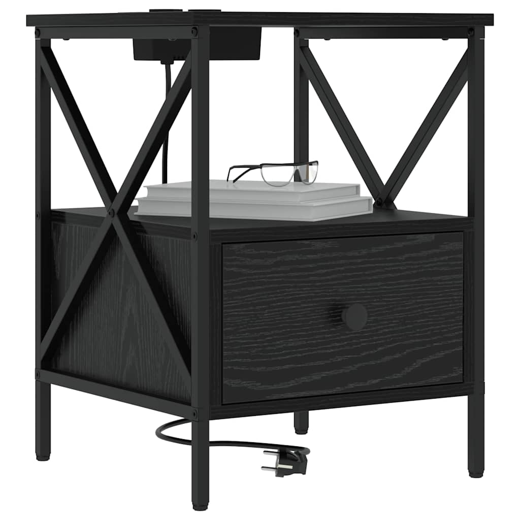 Nachttisch 2 pcs Schwarze Eiche 41,5 x 40,5 x 55 cm
