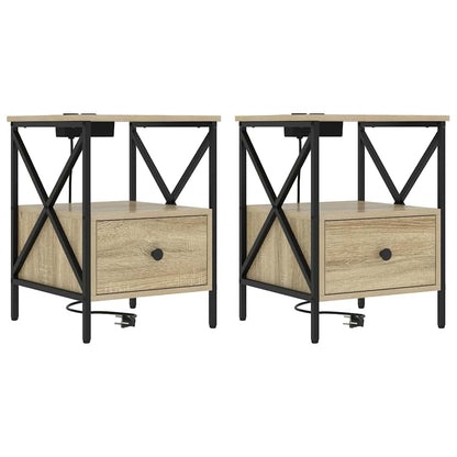 Nachttisch 2 pcs Sonoma Eiche 41,5 x 40,5 x 55 cm Holzwerkstoff