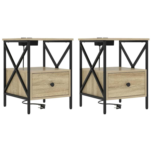 Nachttisch 2 pcs Sonoma Eiche 41,5 x 40,5 x 55 cm Holzwerkstoff