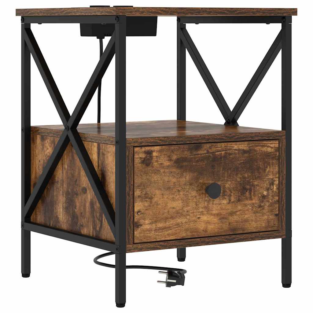 Nachttisch 2 pcs Räuchereiche 41,5 x 40,5 x 55 cm Holzwerkstoff