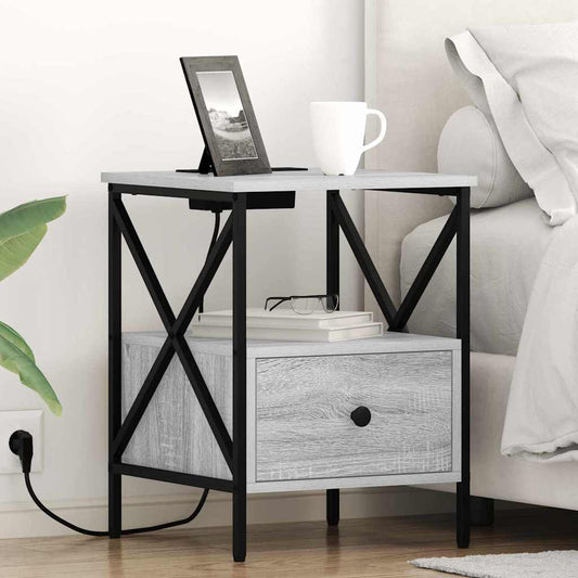Nachttisch 2 pcs Grau Sonoma 41,5 x 40,5 x 55 cm Holzwerkstoff