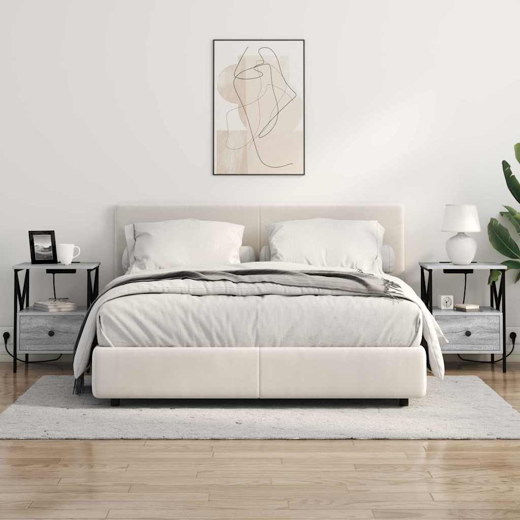 Nachttisch 2 pcs Grau Sonoma 41,5 x 40,5 x 55 cm Holzwerkstoff
