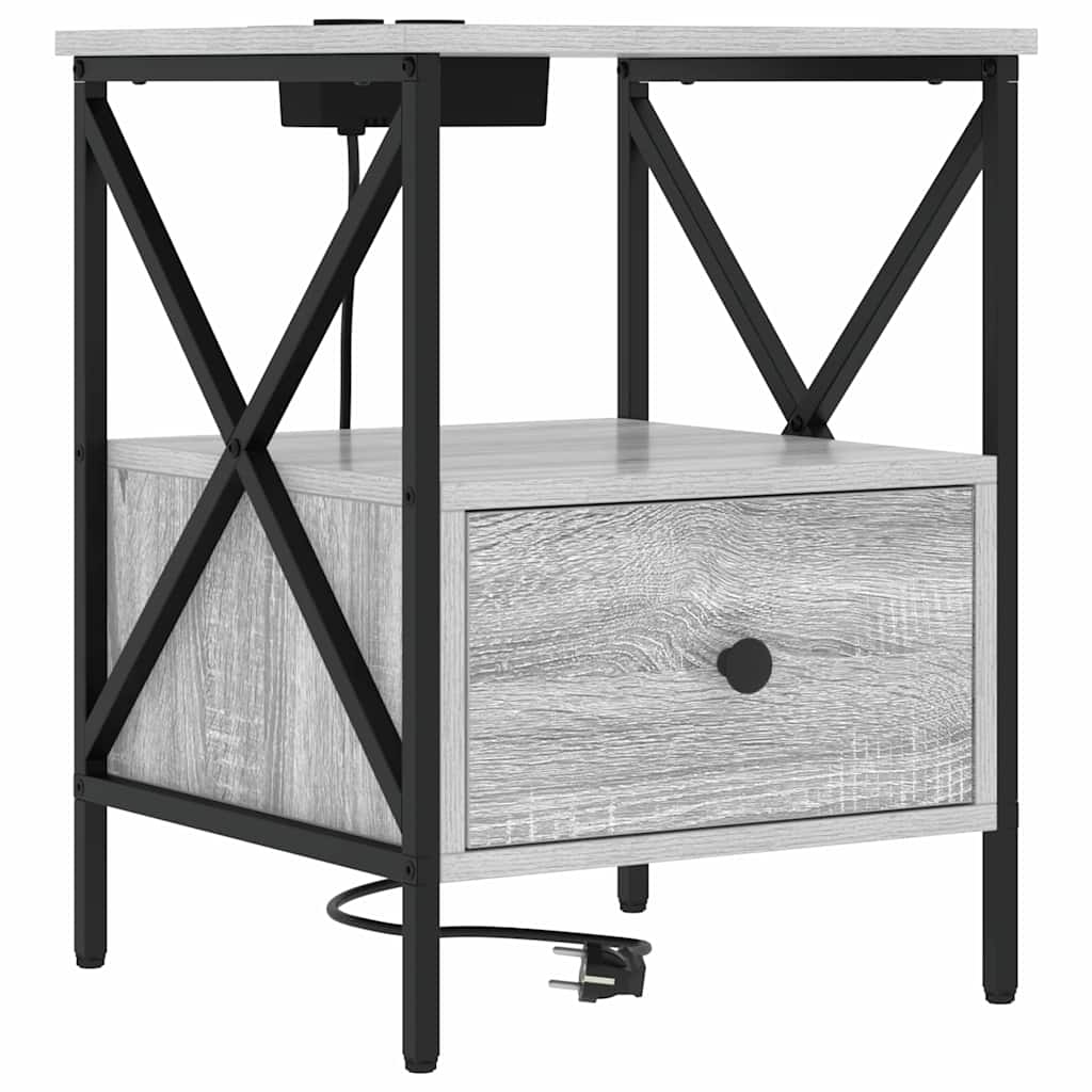 Nachttisch 2 pcs Grau Sonoma 41,5 x 40,5 x 55 cm Holzwerkstoff