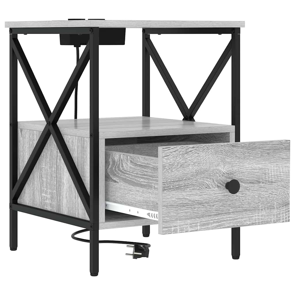 Nachttisch 2 pcs Grau Sonoma 41,5 x 40,5 x 55 cm Holzwerkstoff