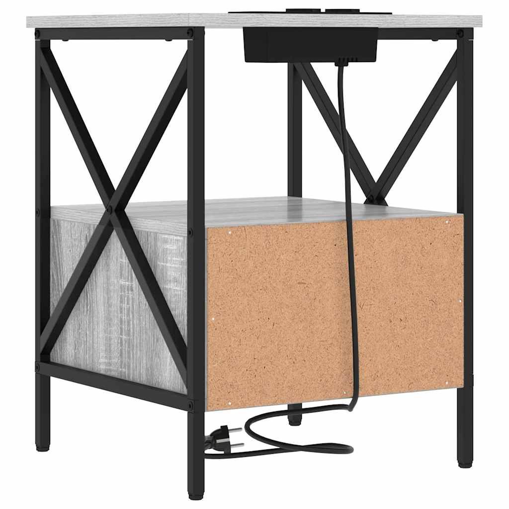 Nachttisch 2 pcs Grau Sonoma 41,5 x 40,5 x 55 cm Holzwerkstoff