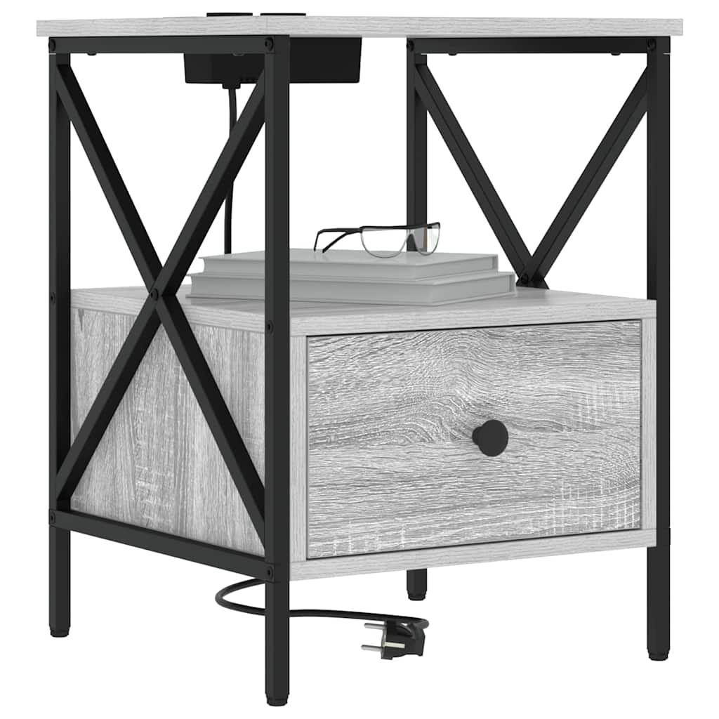 Nachttisch 2 pcs Grau Sonoma 41,5 x 40,5 x 55 cm Holzwerkstoff