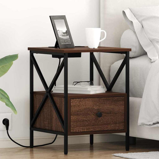 Nachttisch Braune Eiche 41,5 x 40,5 x 55 cm Holzwerkstoff