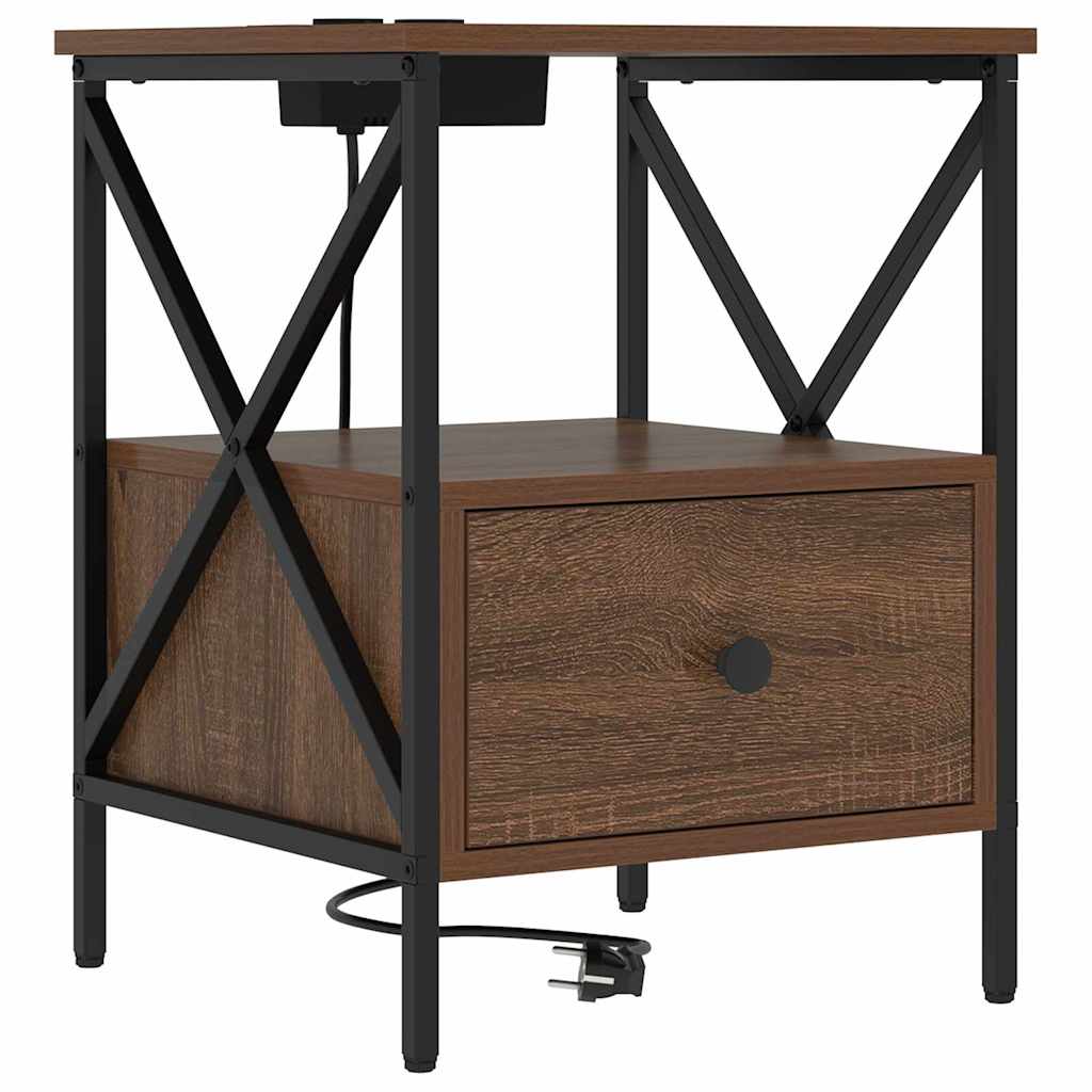 Nachttisch 2 pcs Braune Eiche 41,5 x 40,5 x 55 cm Holzwerkstoff