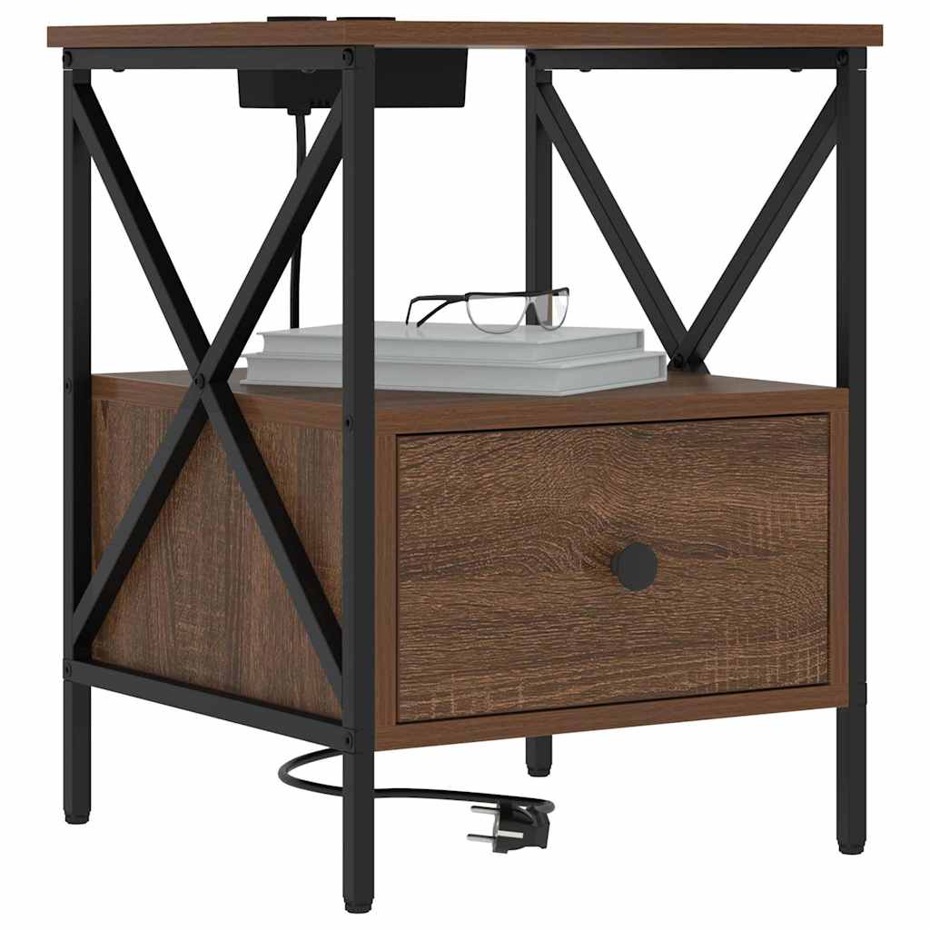 Nachttisch 2 pcs Braune Eiche 41,5 x 40,5 x 55 cm Holzwerkstoff