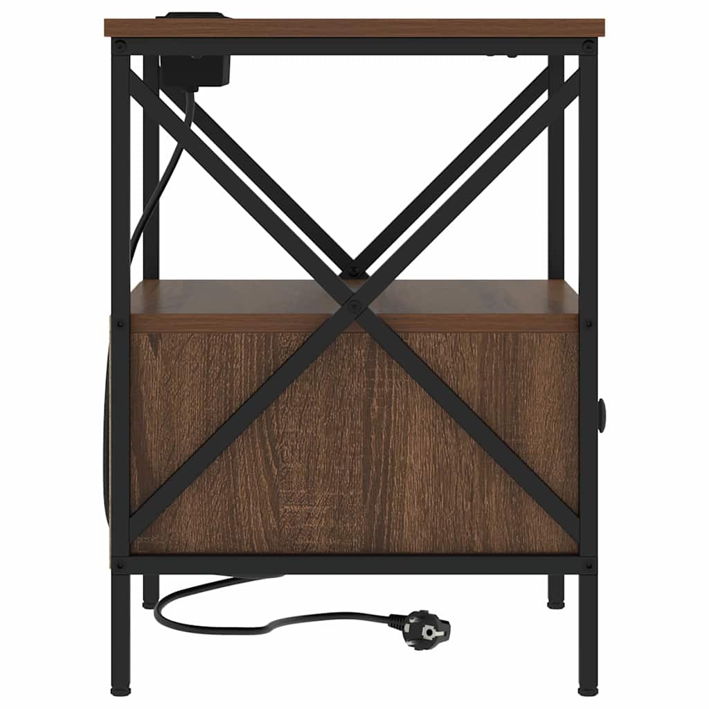 Nachttisch 2 pcs Braune Eiche 41,5 x 40,5 x 55 cm Holzwerkstoff