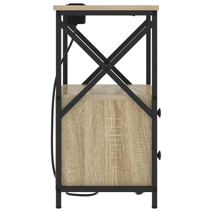 Nachttisch mit Ladestation 2 pcs Sonoma Eiche Holzwerkstoff