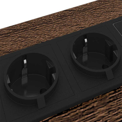 Nachttisch mit Ladestation 2 pcs Braune Eiche Holzwerkstoff