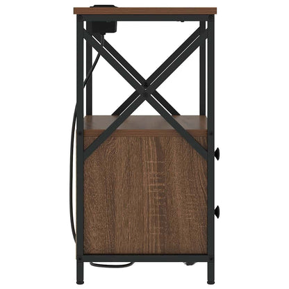 Nachttisch mit Ladestation 2 pcs Braune Eiche Holzwerkstoff