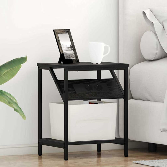Nachttisch 2 pcs Schwarze Eiche 38 x 30 x 48 cm Holzwerkstoff